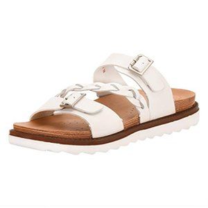 LIBERTYZENO Women Leather Platform Slides Sandals